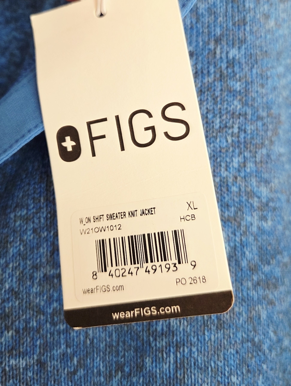 Figs On-Shift Fleece Jacet Blue XL Blue - Picture 3 of 6